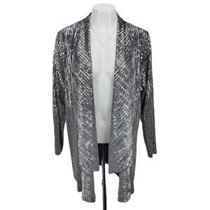 FRANK LYMAN Shimmering Sequins Cover Up Women's Plus Size 16